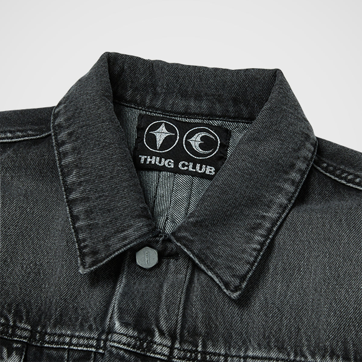 Thug Club Claw Denim Jacket in black, view 3 of 9