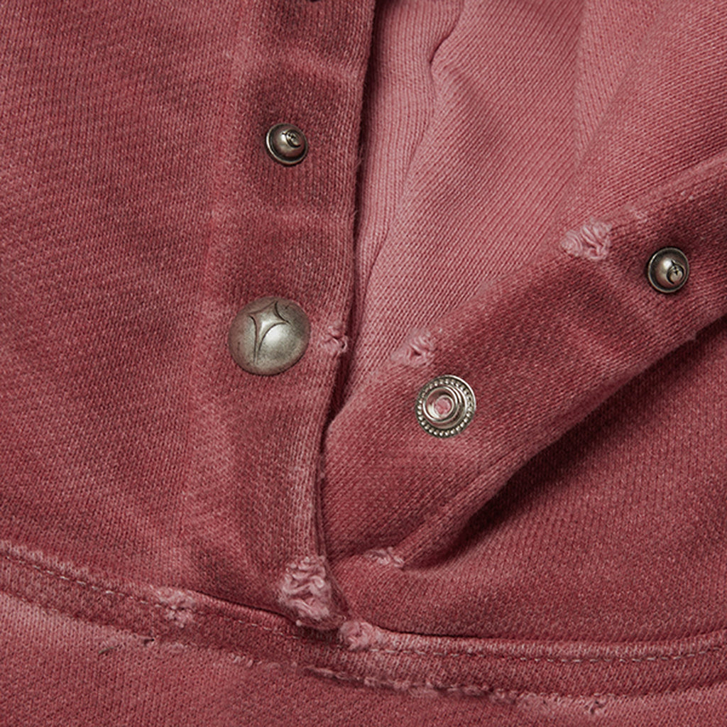 Thug Club Peace Stud Hoodie in red, view 4 of 8