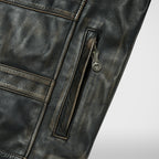 Thug Club Bio Soldier Leather Jacket in black, view 6 of 8