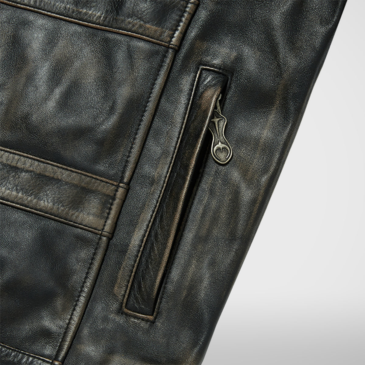 Thug Club Bio Soldier Leather Jacket in black, view 6 of 8