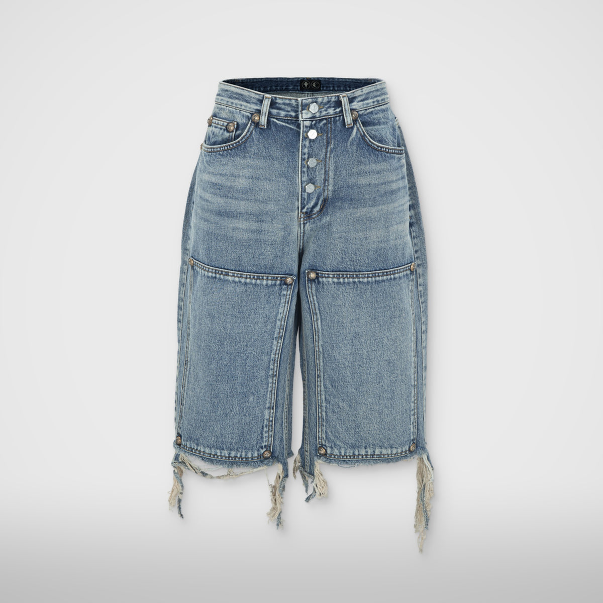 Thug Club Double Knee Denim Shorts in blue