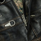 Thug Club Bio Soldier Leather Jacket in black, view 5 of 8