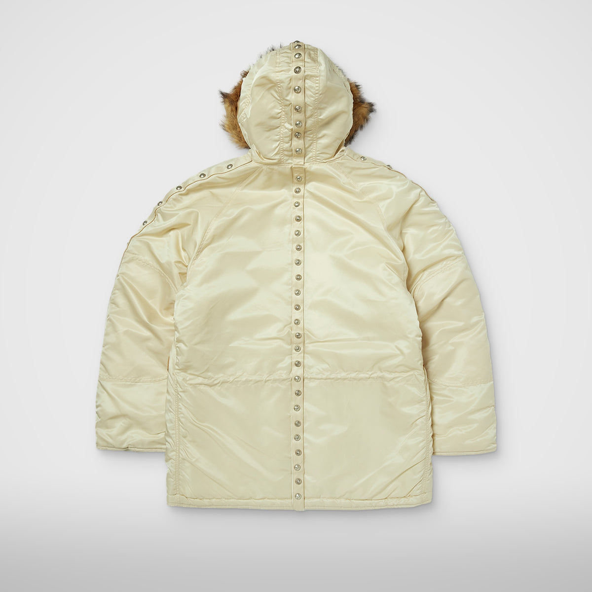 Thug Club X Alpha N-3B Parka in vintage white, back view
