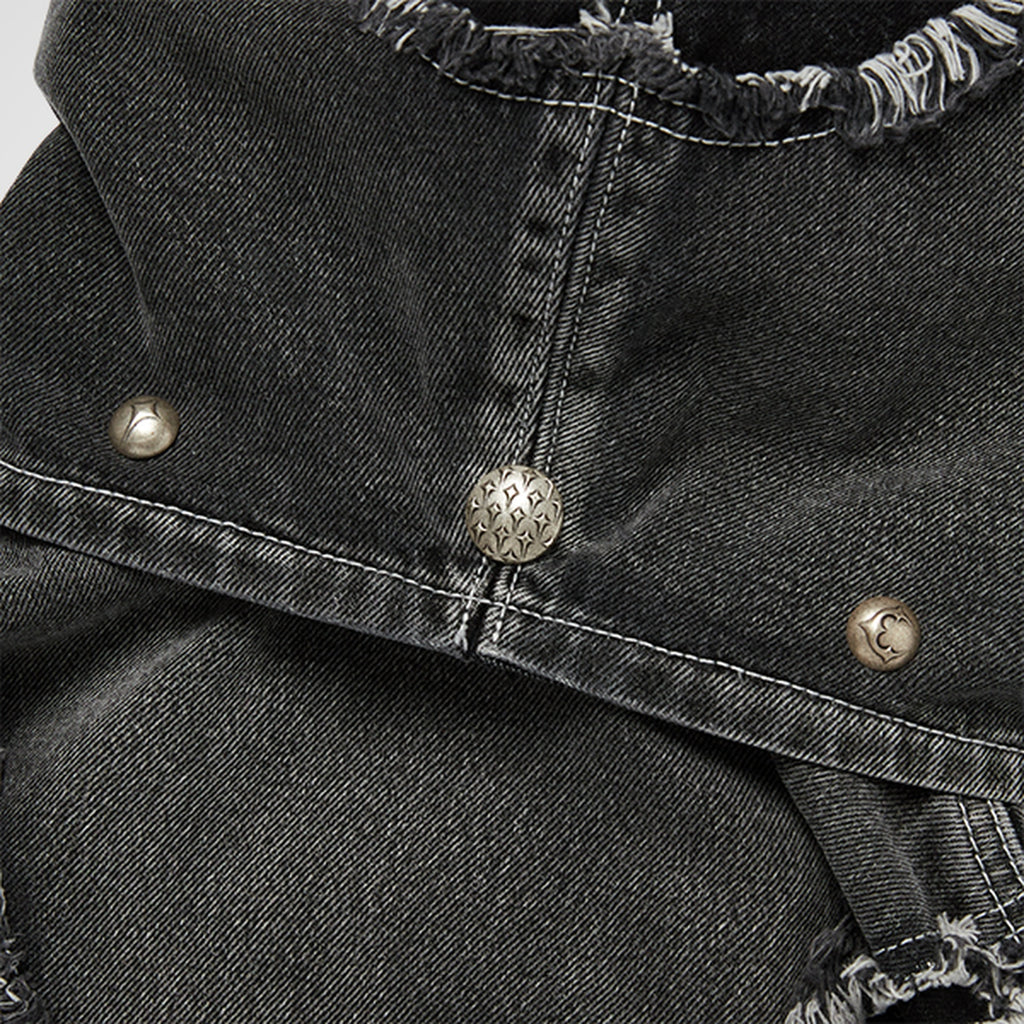 Thug Club Cave Denim Vest in black, view 7 of 10