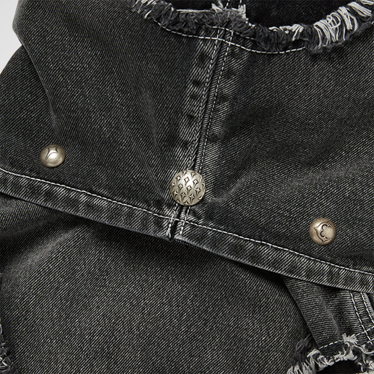 Thug Club Cave Denim Vest in black, view 7 of 10