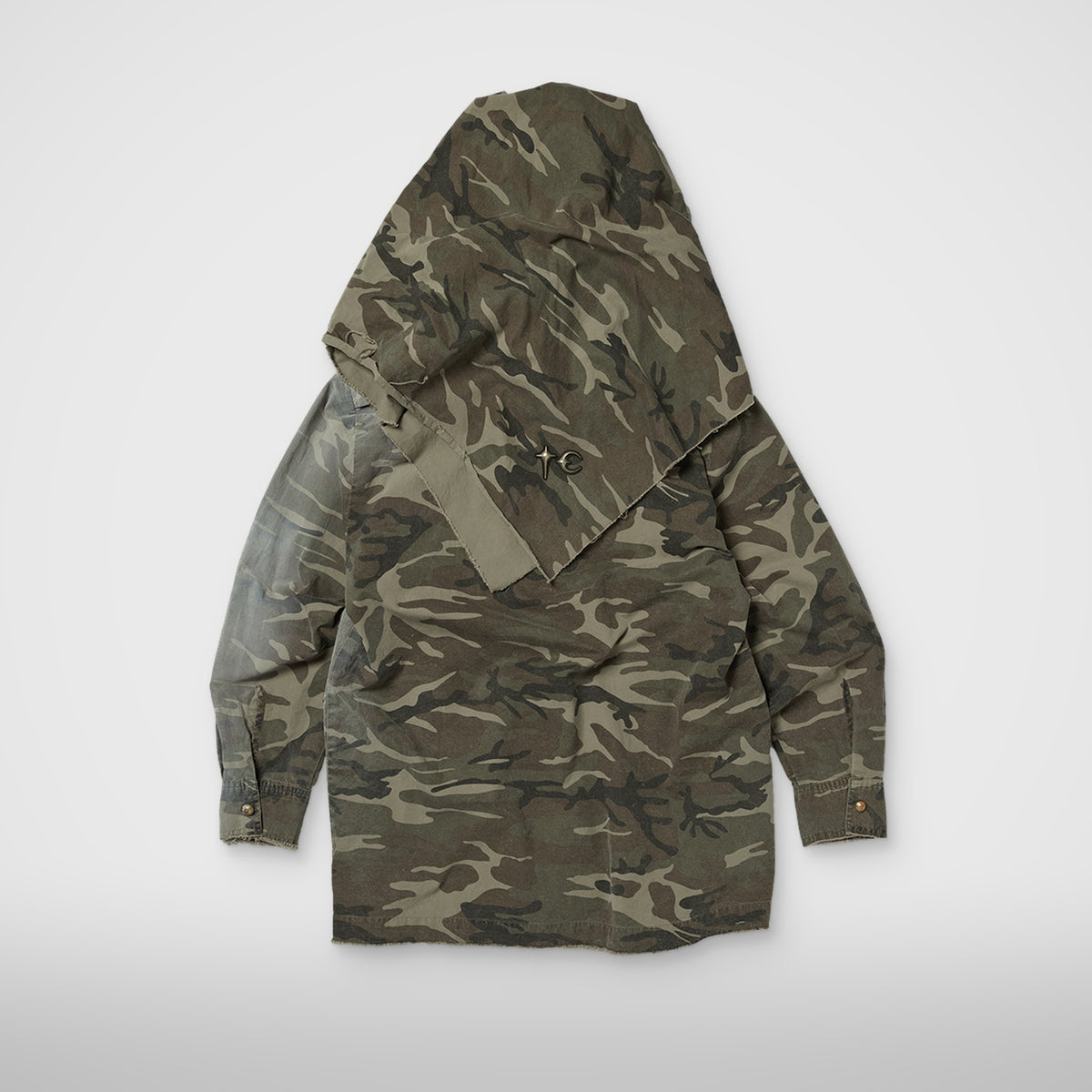 Thug Club Tainted Creed Scarf Hooded Shirt in camo, view 2 of 2