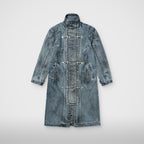 Thug Club Bio Soldier Denim Trench Coat in blue