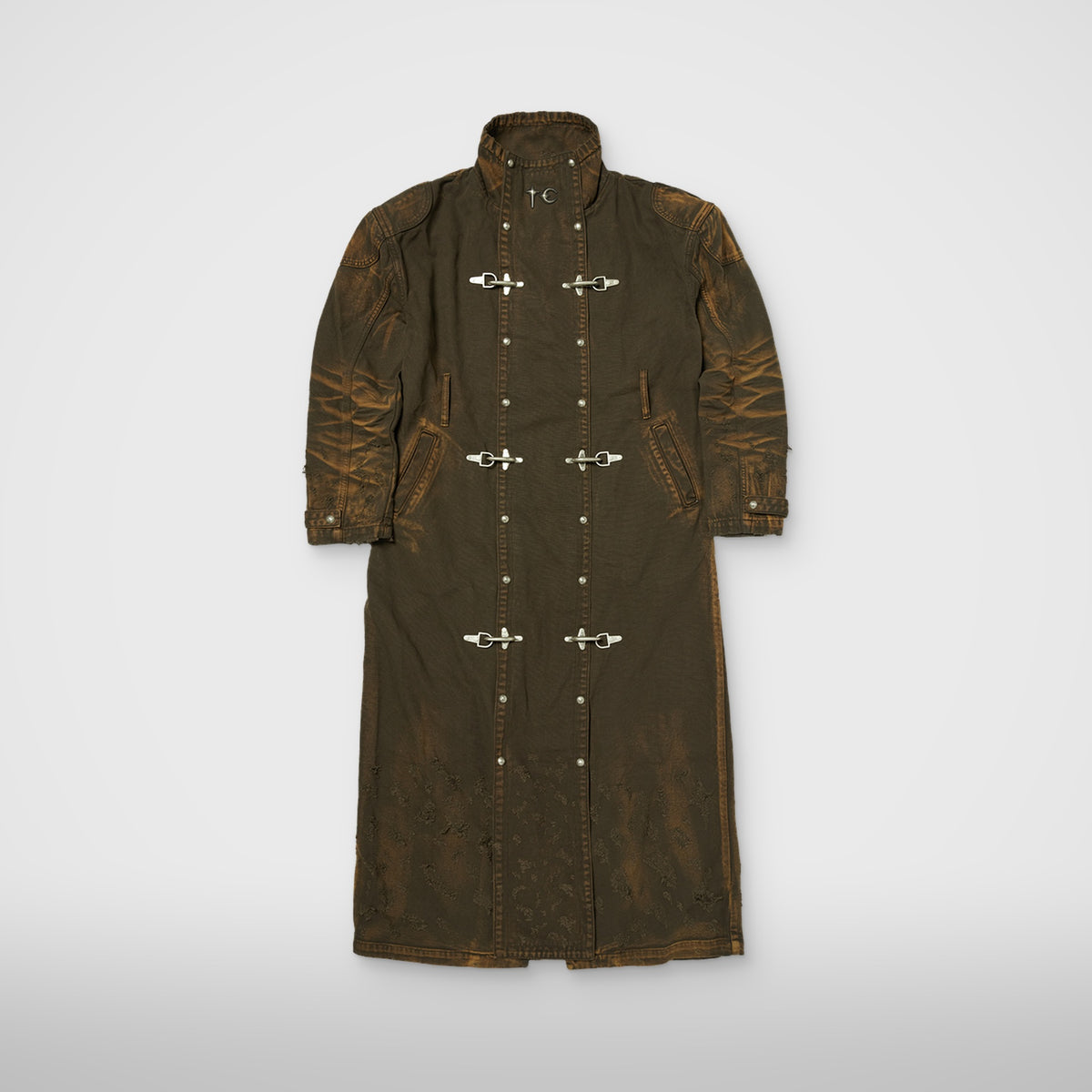 Thug Club TC Trigun Coat in olive, front view