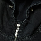 Thug Club Basic Emblem Denim Jacket in black, view 3 of 7
