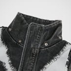 Thug Club Cave Denim Vest in blk/wht, view 8 of 10