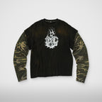 Thug Club TC Hellfire Layered T-Shirt in camo/black, front view