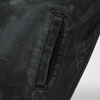 Thug Club Leave A Trace Denim Jacket in black, view 6 of 9