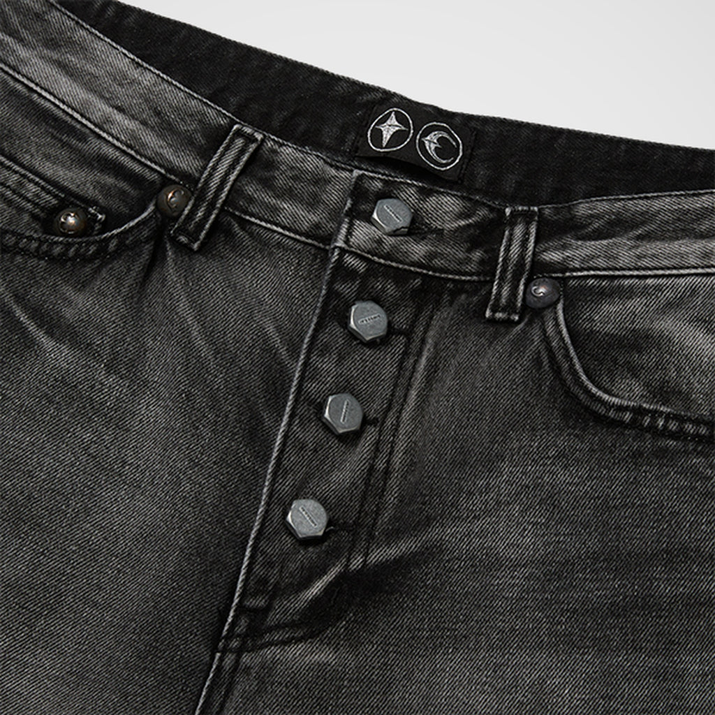 Thug Club Double Knee Damage Shorts in black, view 3 of 6