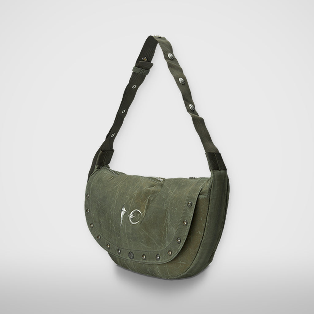 Thug Club Scarred Bio Army Messenger Bag in khaki, view 2 of 10