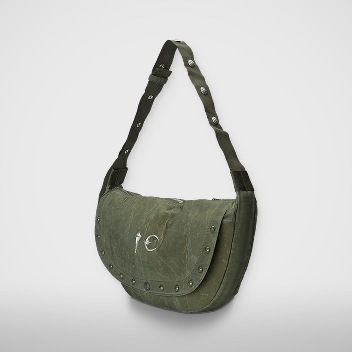 Thug Club Scarred Bio Army Messenger Bag in khaki, view 2 of 10