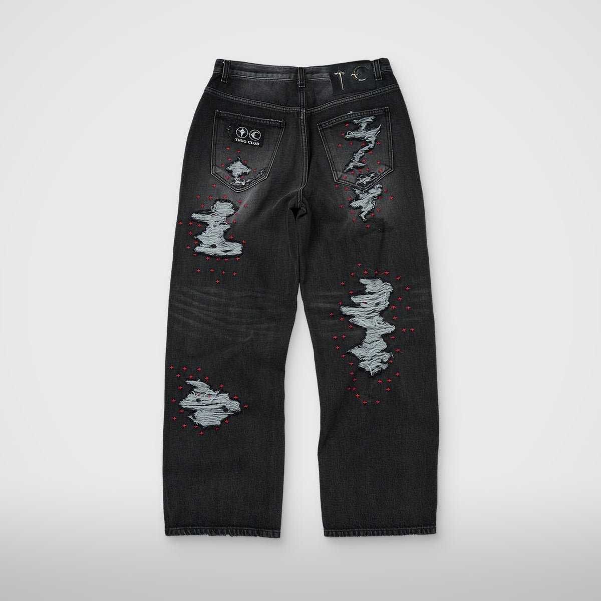 Thug Club Vintage Double Knee Pants in black, view 2 of 2