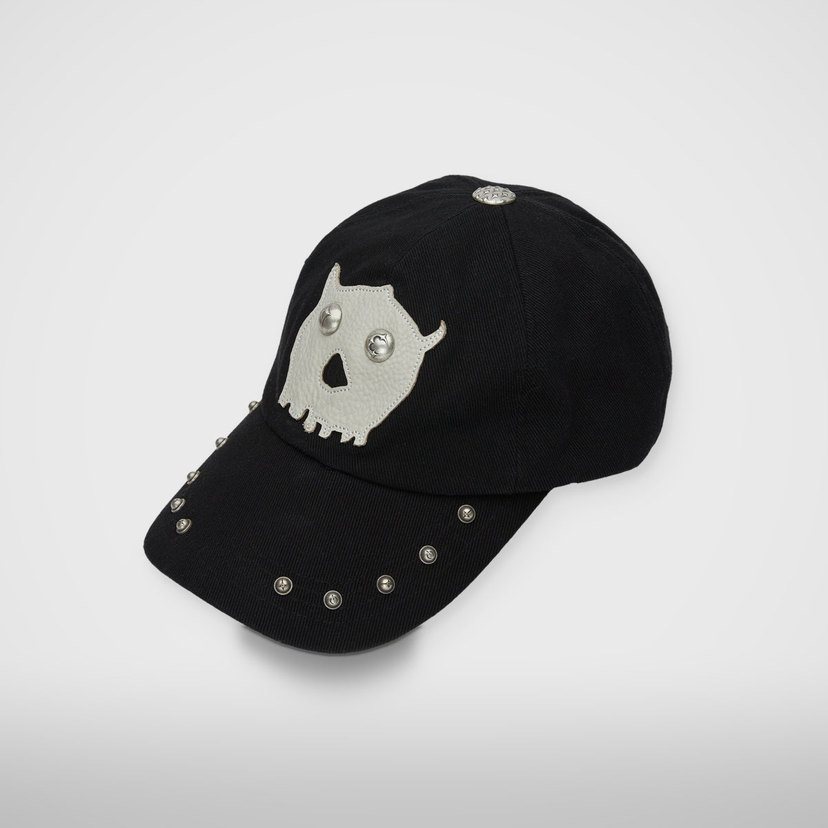 Thug Club TC Skull Cotton Cap in black, three-quarter view
