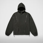 Thug Club Fila X Thug Stitch Snap Hoodie in black