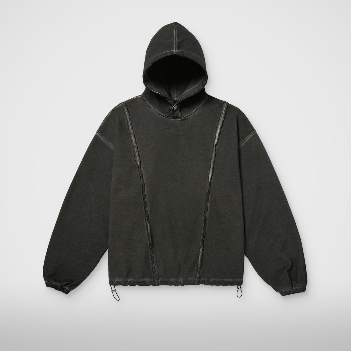 Thug Club Fila X Thug Stitch Snap Hoodie in black