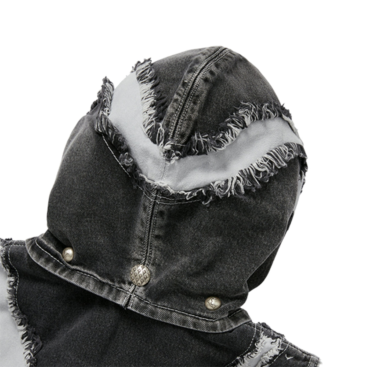 Thug Club Cave Denim Vest in blk/wht, view 7 of 10