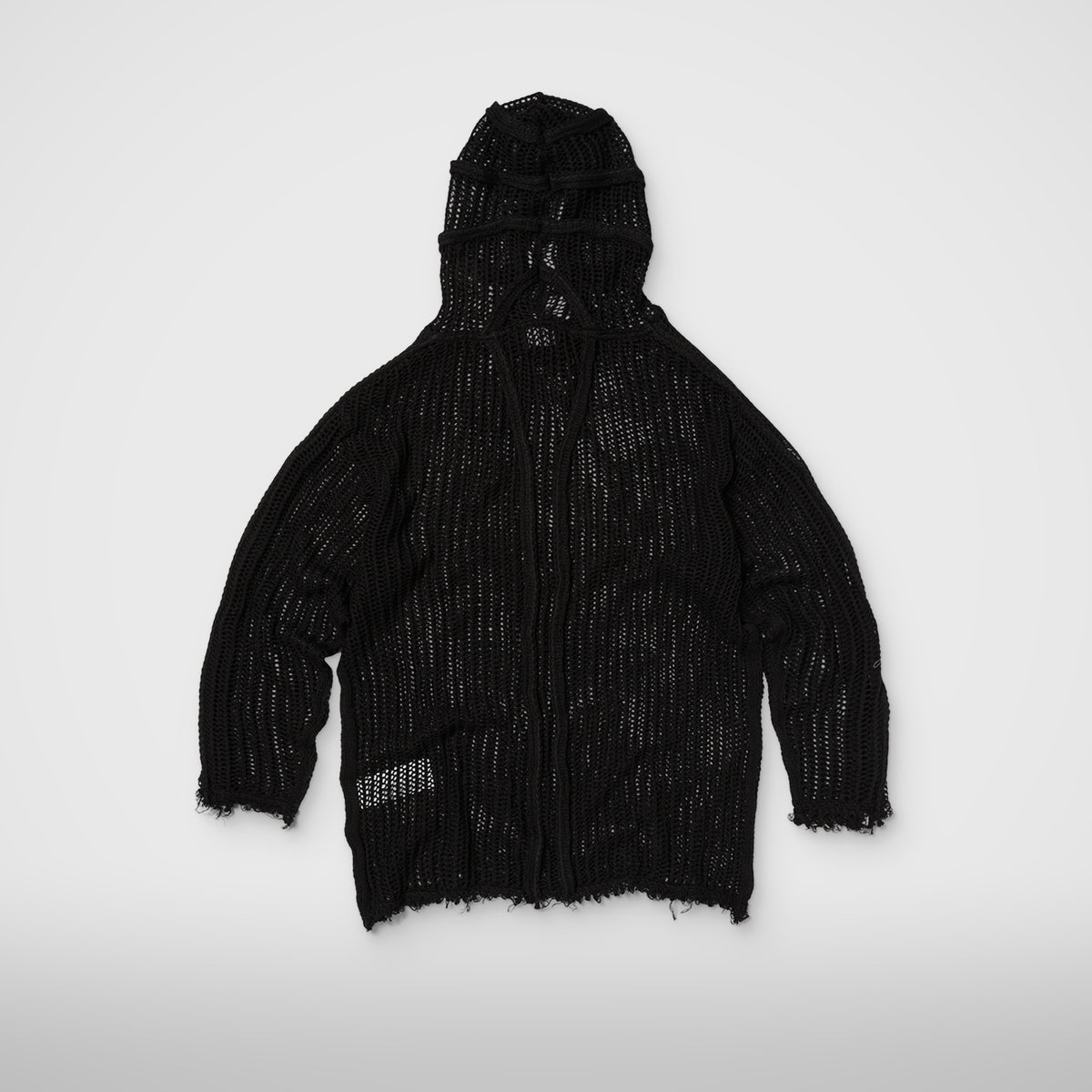 Thug Club TC Line Mesh Knit Hoodie in black, back view