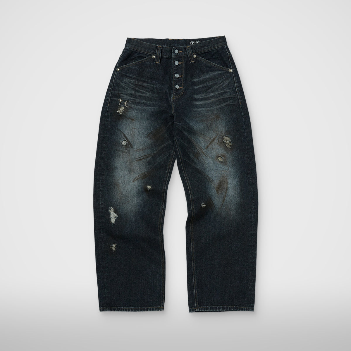 Thug Club Burn Down Denim Pants in blue