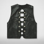 Thug Club Goat Skin Leather Vest in black, view 2 of 9