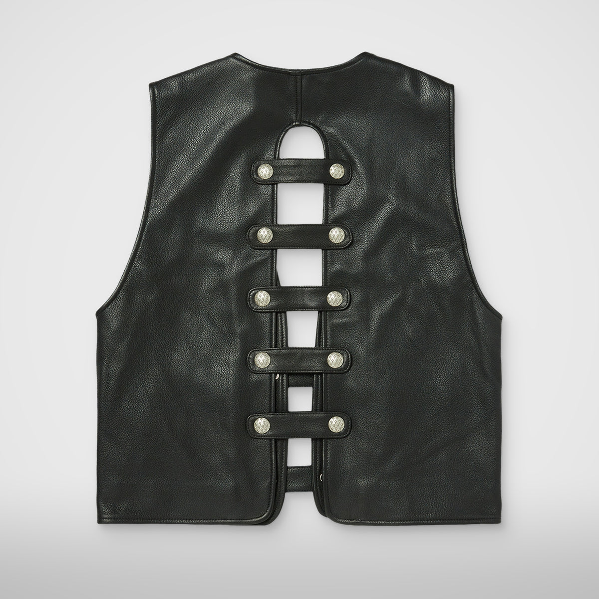 Thug Club Goat Skin Leather Vest in black, view 2 of 9