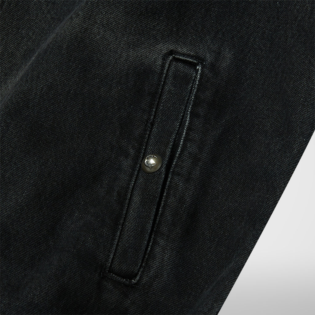 Thug Club Basic Emblem Denim Jacket in black, view 5 of 7