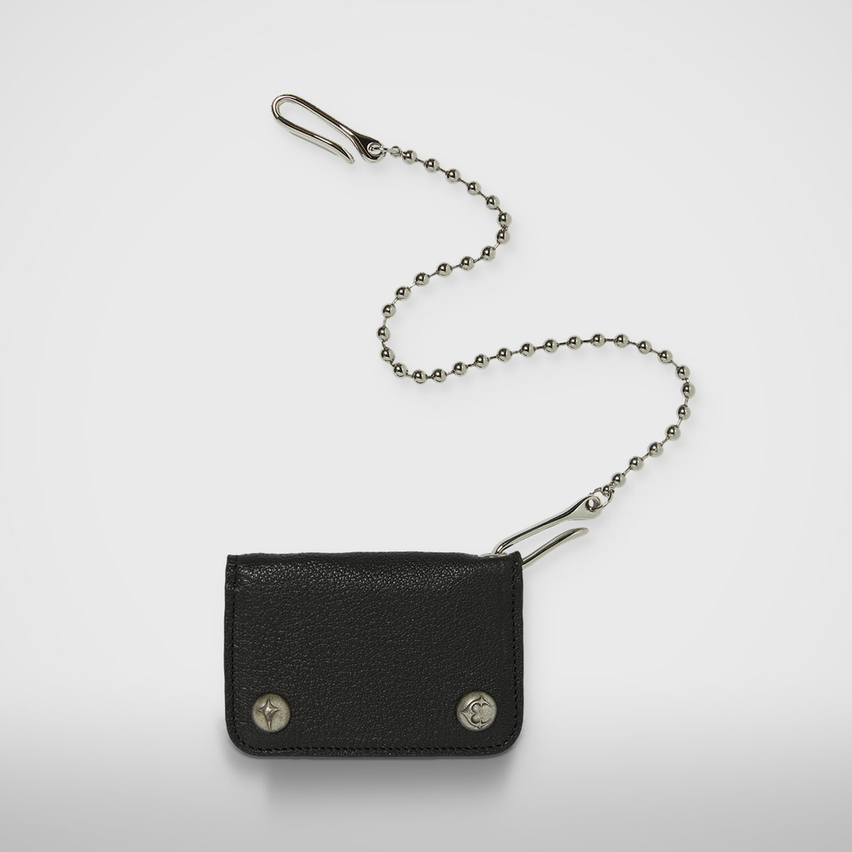 Thug Club TC Ball Chain Leather Card Case in black