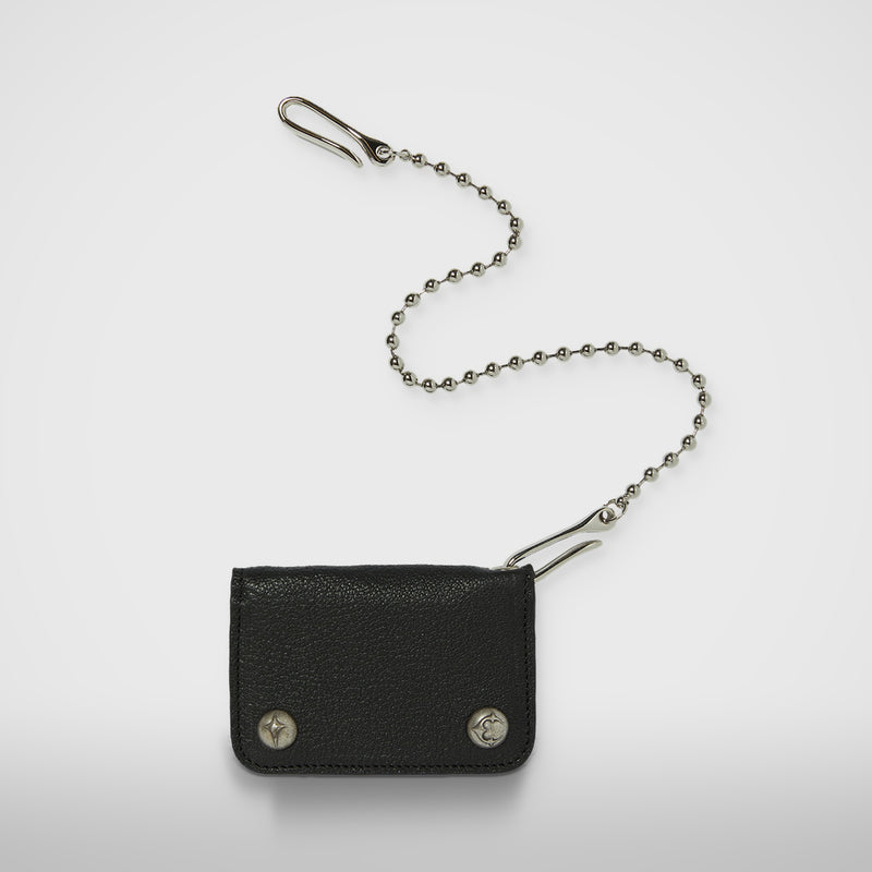 Thug Club TC Ball Chain Leather Card Case in black