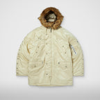 Thug Club X Alpha N-3B Parka in vintage white, front view