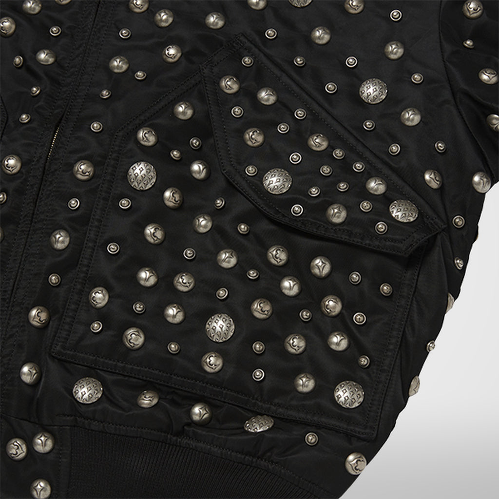 Thug Club X Alpha CWU 45/P All Over Rivet Jacket in black, view 5 of 9