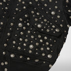 Thug Club X Alpha CWU 45/P All Over Rivet Jacket in black, view 5 of 9