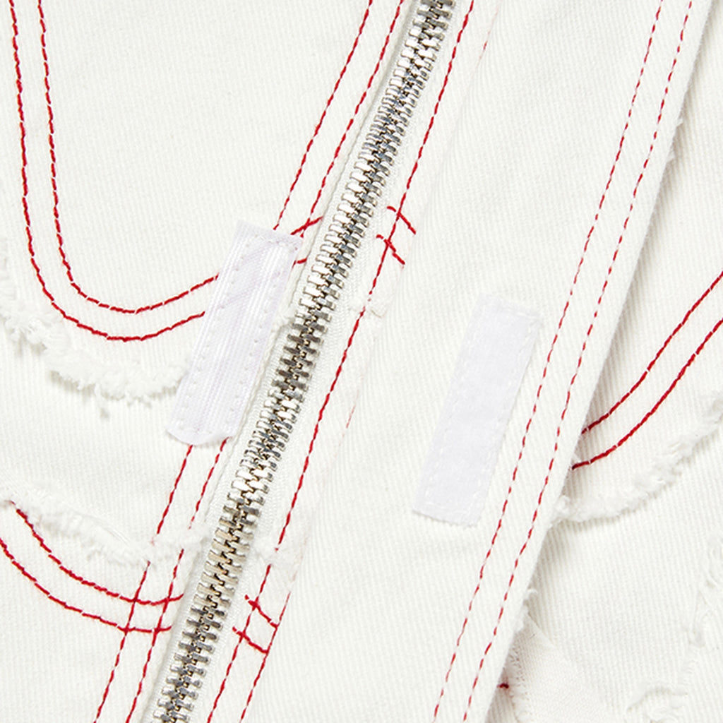 Thug Club Cave Denim Vest in white, view 4 of 10