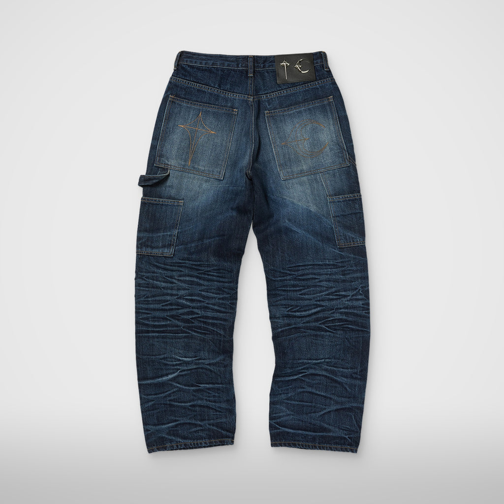 Thug Club Vintage Angels Work Pants in blue, view 2 of 2