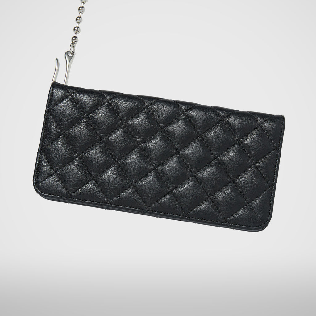 Thug Club Chopper Quilted Long Wallet in black, view 3 of 4