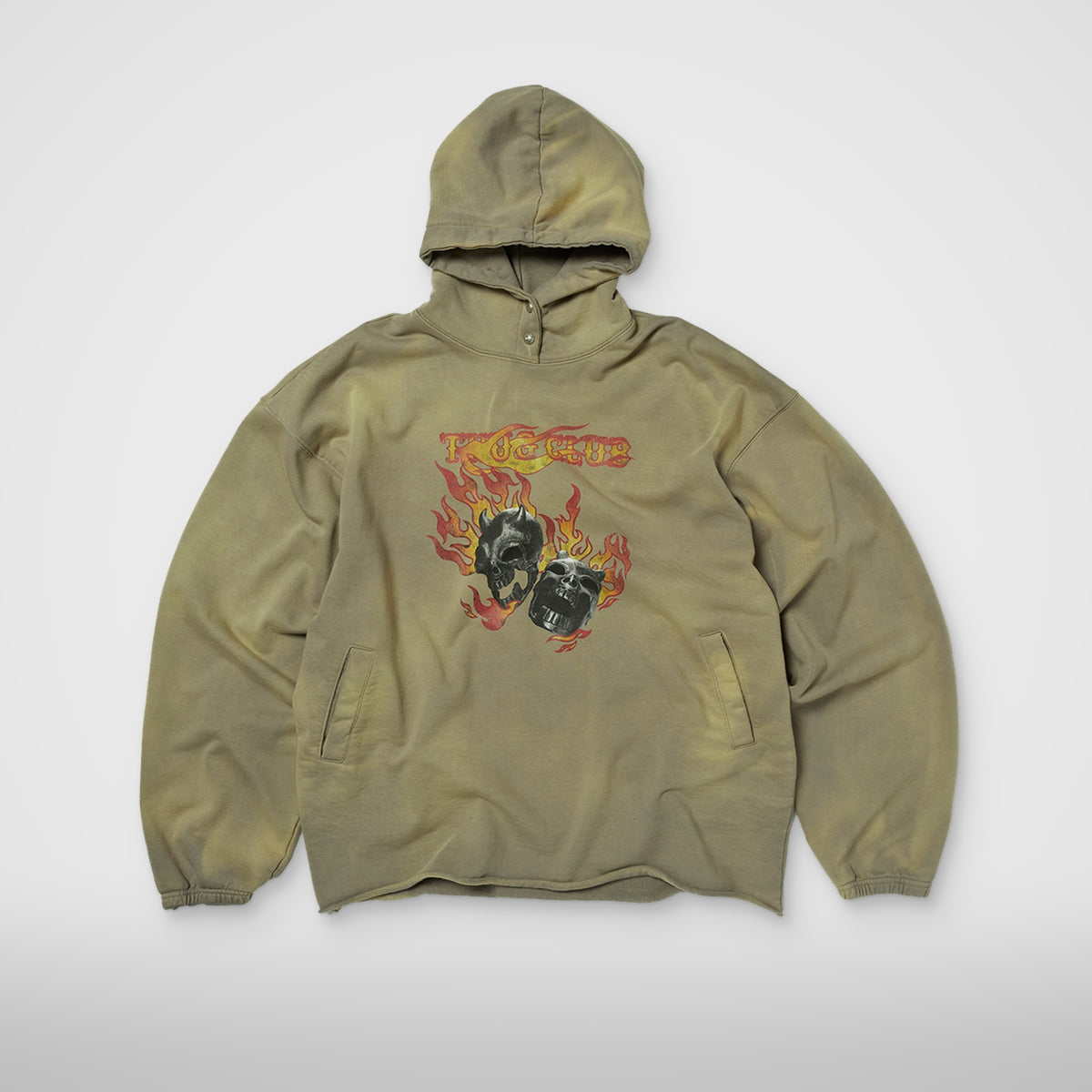 Thug Club TC Two Face Dirt Hoodie in beige, front view