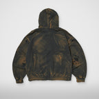 Thug Club TC Two Tone Washed Zip-Up Hoodie in rust black, back view