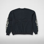 Thug Club Leather Flame Sweatshirt in navy, view 2 of 2