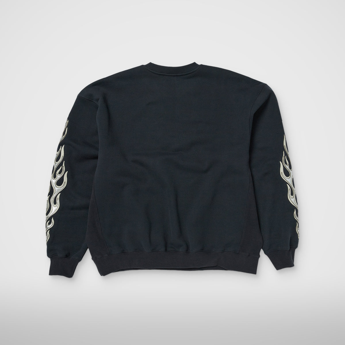 Thug Club Leather Flame Sweatshirt in navy, view 2 of 2
