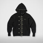 Thug Club TC Studded Line Zip-Up Hoodie in black, front view