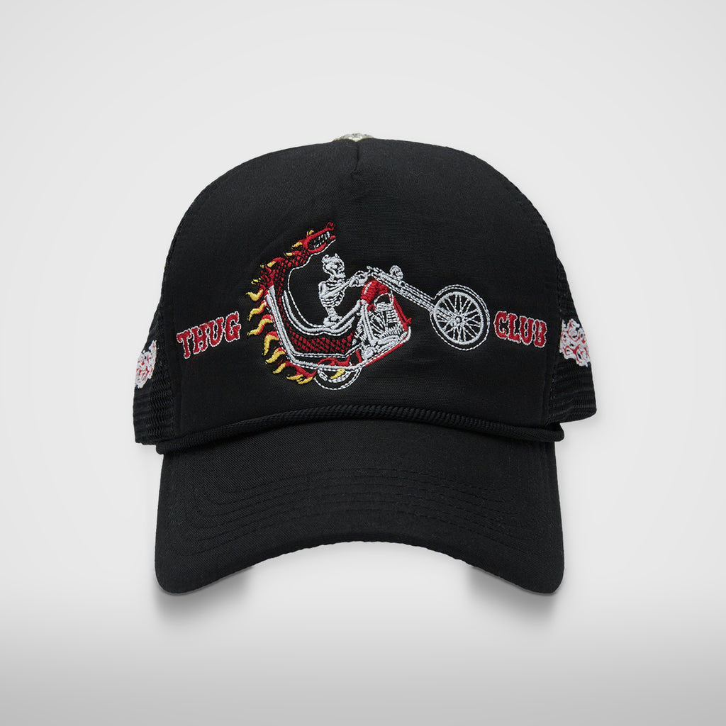 Thug Club Dragon Chopper Cap in black
