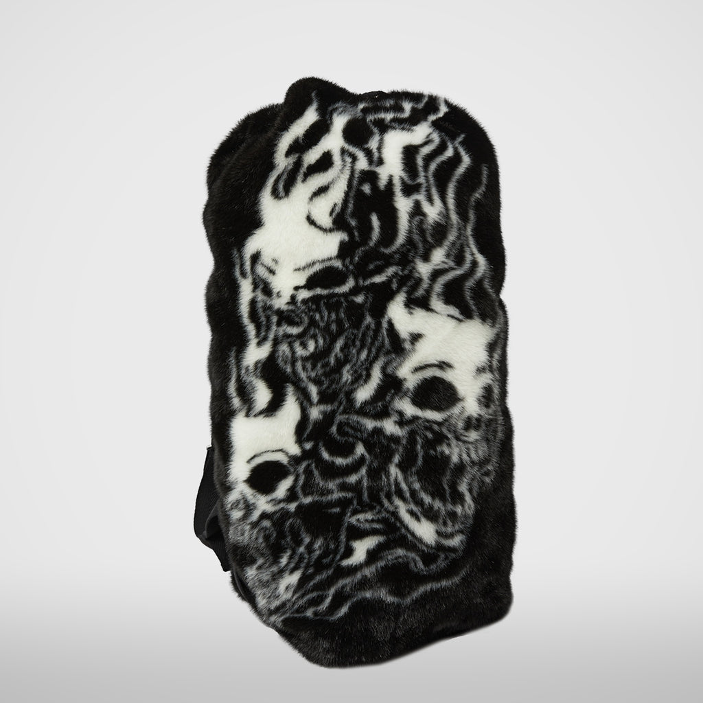 Thug Club Three Riding Skull Fur Duffle Bag in black