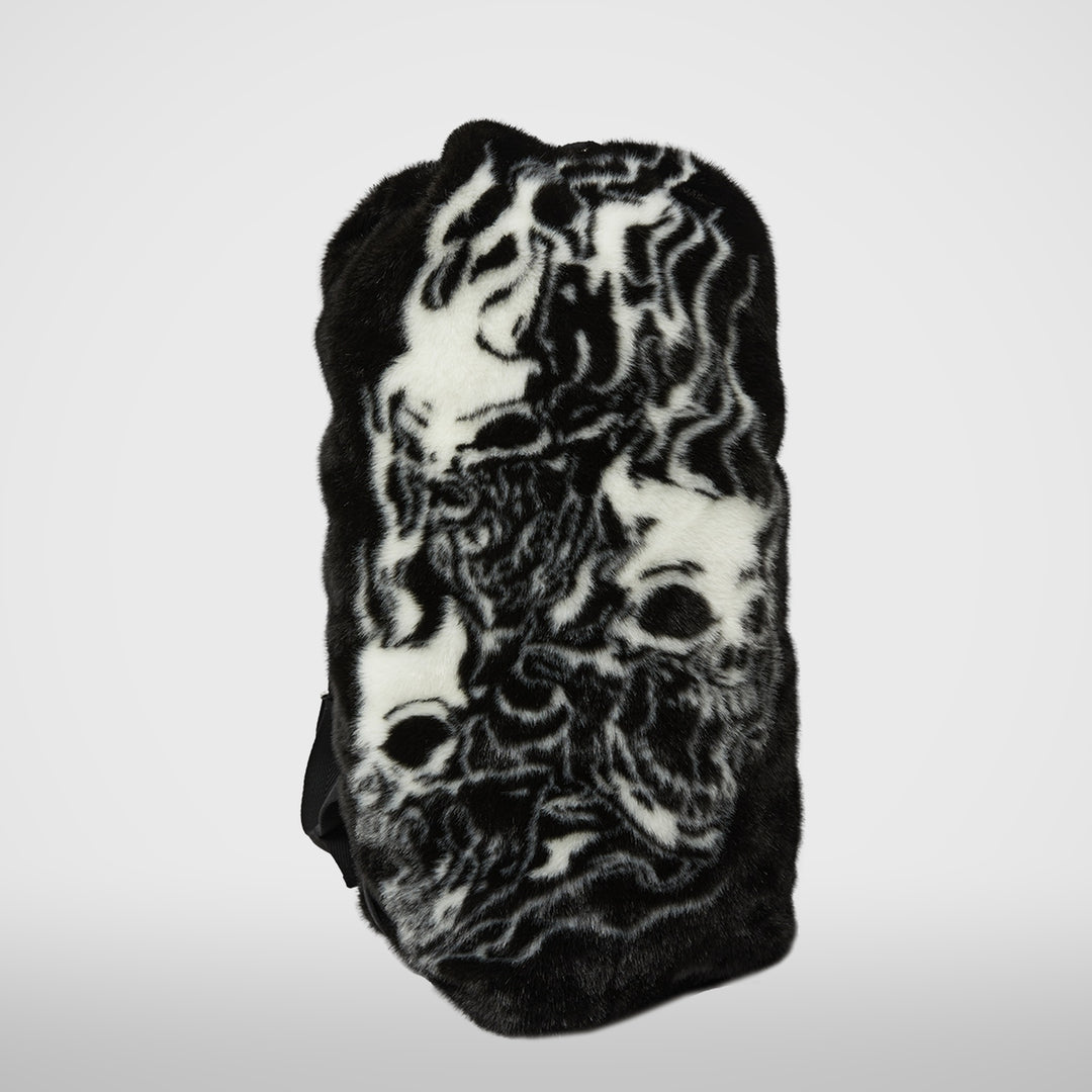 Three Riding Skull Fur Duffle Bag