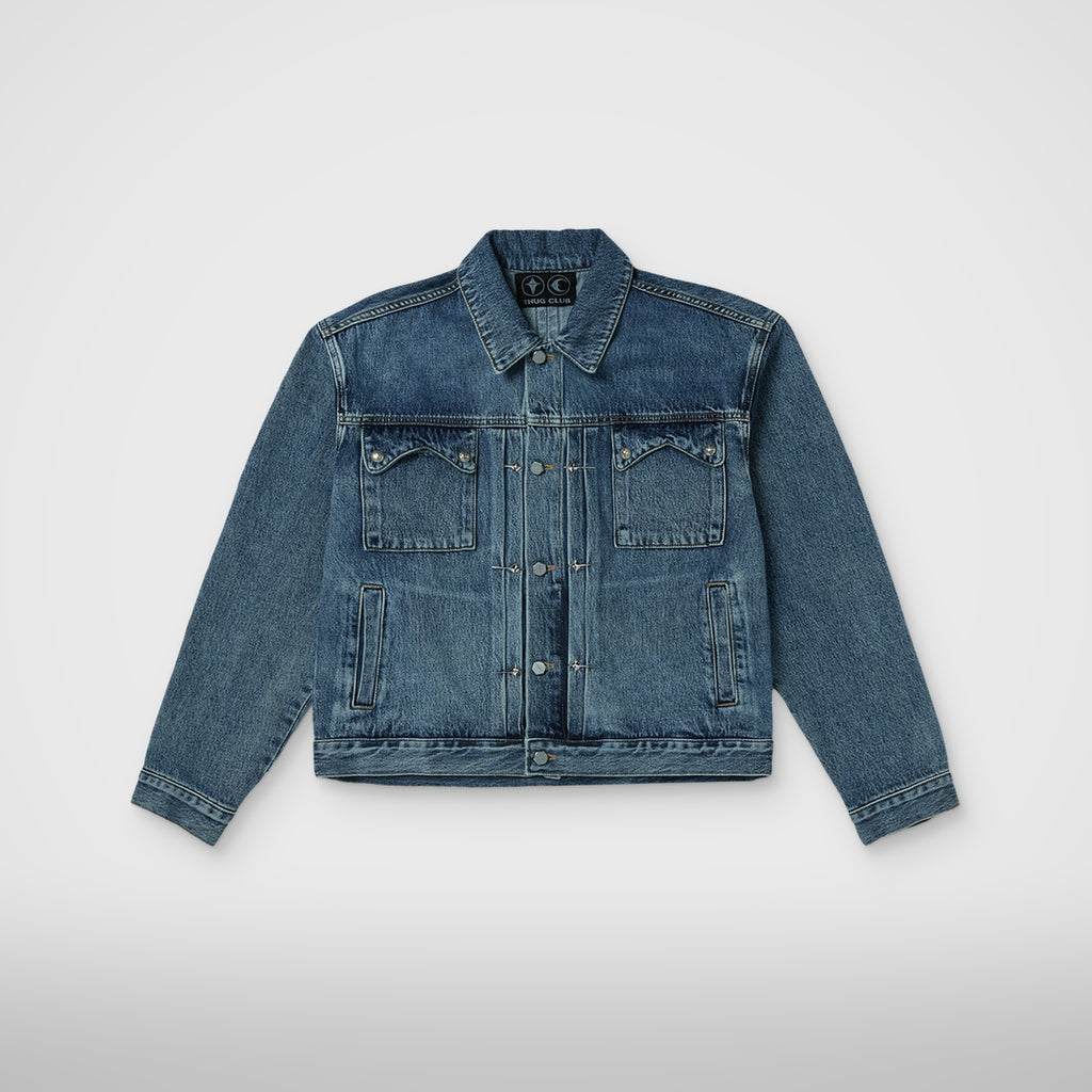 Thug Club Claw Denim Jacket in blue