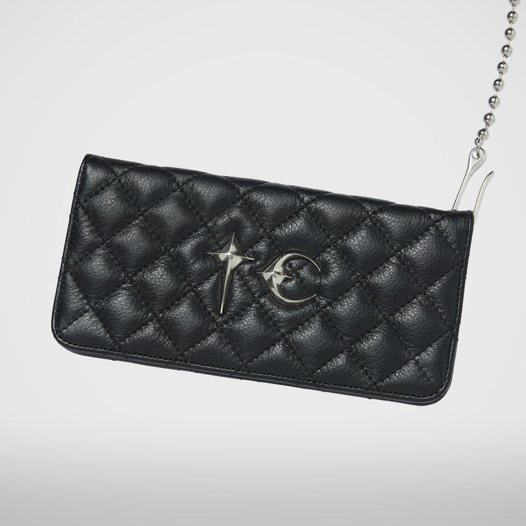 Thug Club Chopper Quilted Long Wallet in black, view 2 of 4
