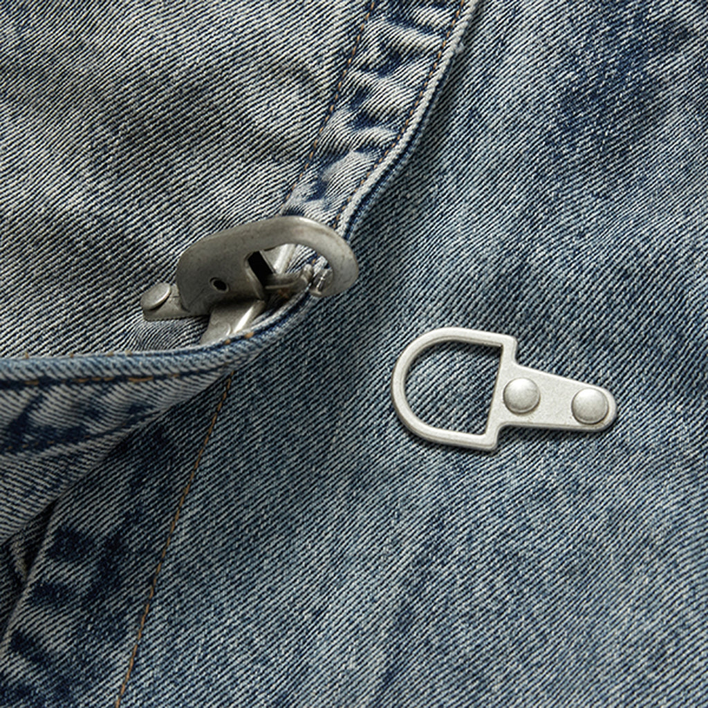 Thug Club Bio Soldier Denim Trench Coat in blue, view 6 of 10