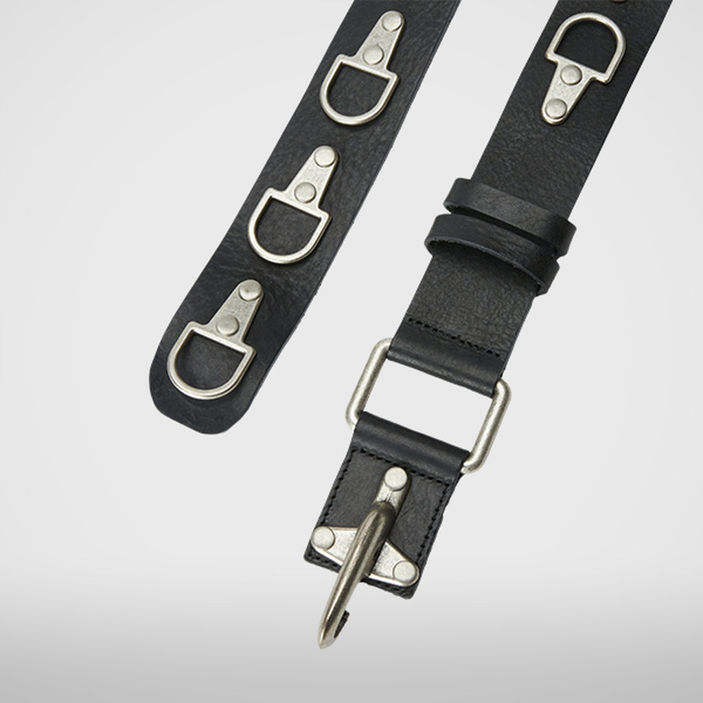 Thug Club Full Metal Leather Belt in black, view 4 of 6