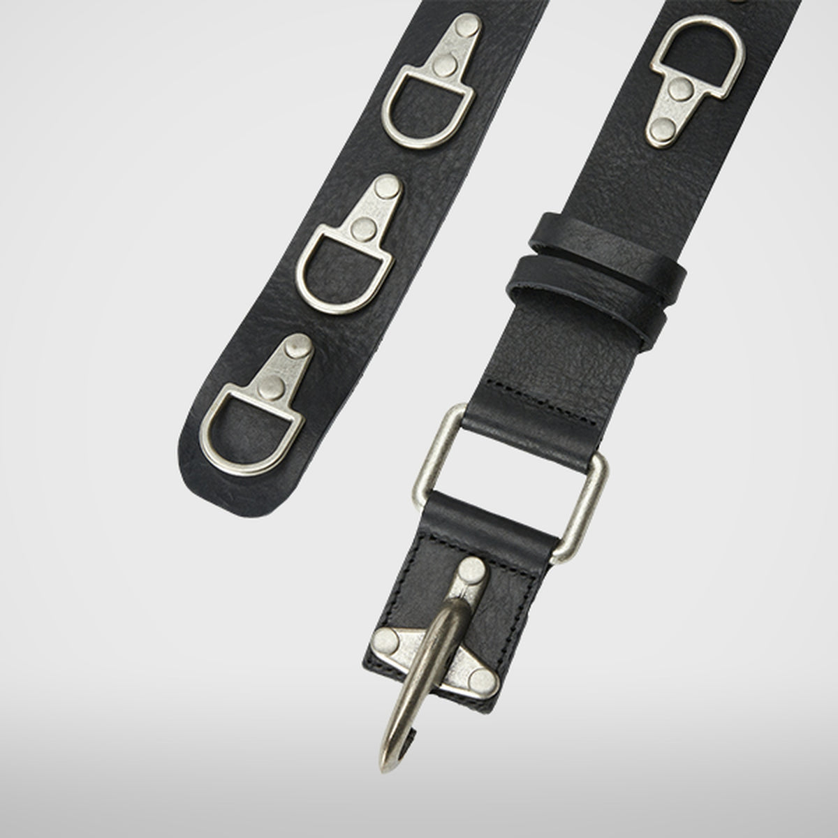 Thug Club Full Metal Leather Belt in black, view 4 of 6